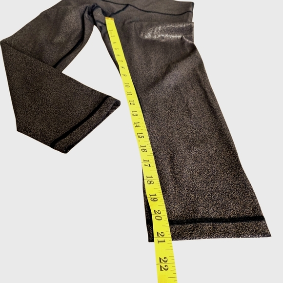 Lululemon Wunder Under Crop Leggings High-Rise Luminosity Blck Foil 21" Sz 6 - Picture 8 of 14